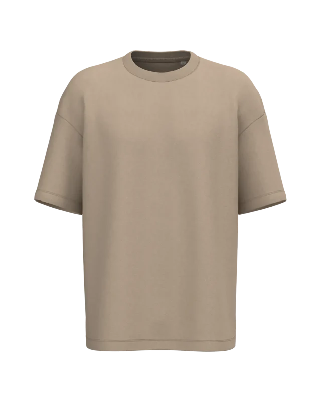 T-shirt eco-responsável oversize French Terry unissexo — Wet Sand
